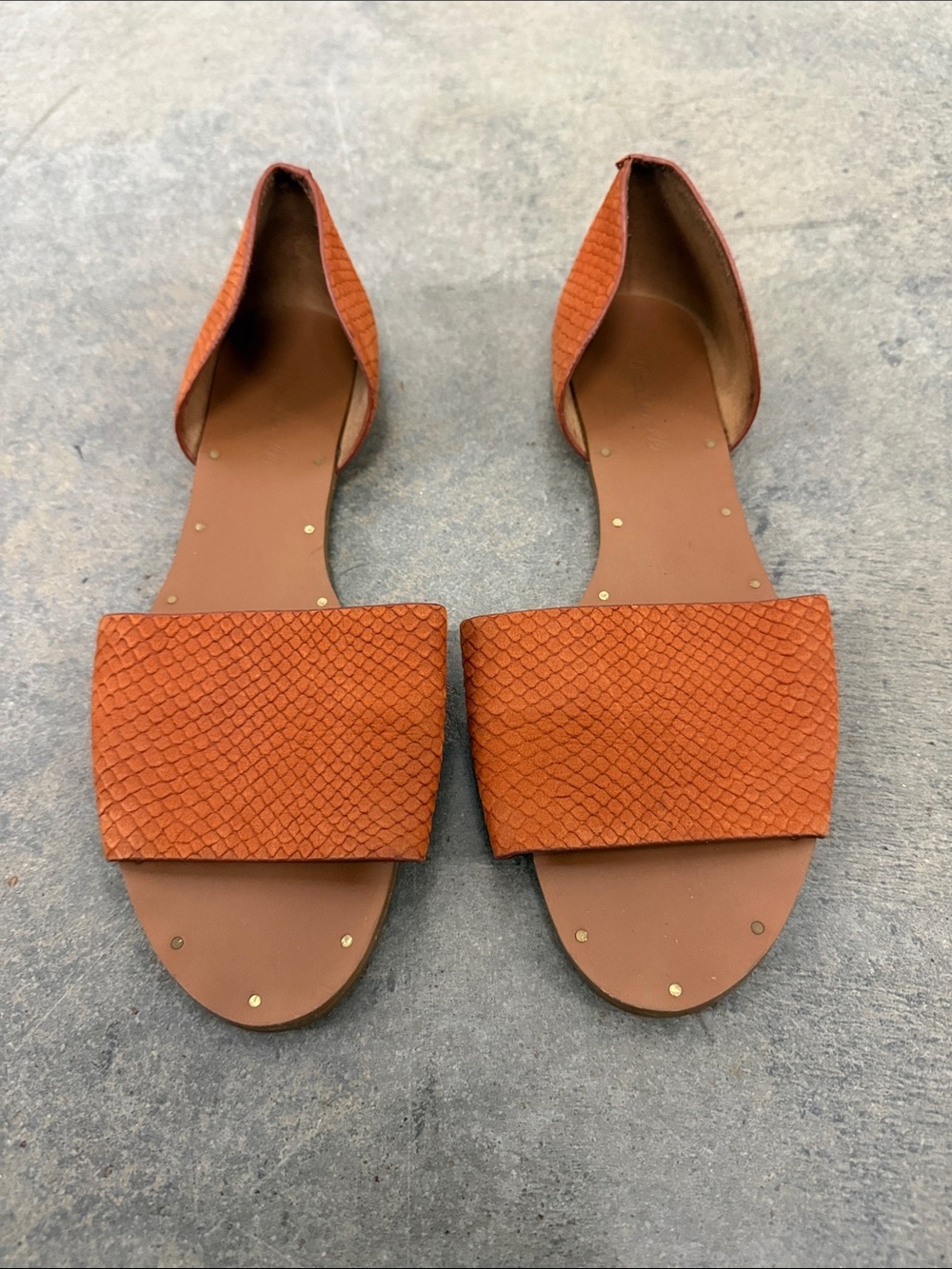 Women's Open-Toe D'Orsay Sandals in Burnt Orange